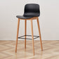 Contemporary Plastic Armless Bar Stools with Solid Wood Base
