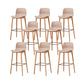 Contemporary Plastic Armless Bar Stools with Solid Wood Base