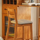 Contemporary Upholstered Armless Bar Stool with Solid Wood Base