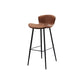 Faux Leather Armless Counter Stool Modern Style Low Back Bar Stool Brown 1 Piece Clearhalo 'Bar Furniture' 'Bar Stools' 'bar_stools' 'furn' 'furn_bar_stools' 'Furniture' 'Kitchen & Dining Furniture' 7573526