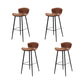 Faux Leather Armless Counter Stool Modern Style Low Back Bar Stool Brown 4 Piece Set Clearhalo 'Bar Furniture' 'Bar Stools' 'bar_stools' 'furn' 'furn_bar_stools' 'Furniture' 'Kitchen & Dining Furniture' 7573529