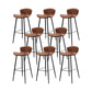 Faux Leather Armless Counter Stool Modern Style Low Back Bar Stool Brown 8 Piece Set Clearhalo 'Bar Furniture' 'Bar Stools' 'bar_stools' 'furn' 'furn_bar_stools' 'Furniture' 'Kitchen & Dining Furniture' 7573534