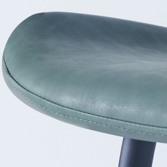 Faux Leather Armless Counter Stool Modern Style Low Back Bar Stool