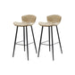 Faux Leather Armless Counter Stool Modern Style Low Back Bar Stool Beige 2 Piece Set Clearhalo 'Bar Furniture' 'Bar Stools' 'bar_stools' 'furn' 'furn_bar_stools' 'Furniture' 'Kitchen & Dining Furniture' 7573538