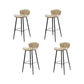 Faux Leather Armless Counter Stool Modern Style Low Back Bar Stool Beige 4 Piece Set Clearhalo 'Bar Furniture' 'Bar Stools' 'bar_stools' 'furn' 'furn_bar_stools' 'Furniture' 'Kitchen & Dining Furniture' 7573540