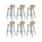 Faux Leather Armless Counter Stool Modern Style Low Back Bar Stool Beige 6 Piece Set Clearhalo 'Bar Furniture' 'Bar Stools' 'bar_stools' 'furn' 'furn_bar_stools' 'Furniture' 'Kitchen & Dining Furniture' 7573541