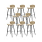 Faux Leather Armless Counter Stool Modern Style Low Back Bar Stool Beige 8 Piece Set Clearhalo 'Bar Furniture' 'Bar Stools' 'bar_stools' 'furn' 'furn_bar_stools' 'Furniture' 'Kitchen & Dining Furniture' 7573543