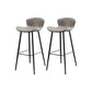 Faux Leather Armless Counter Stool Modern Style Low Back Bar Stool Light Gray 2 Piece Set Clearhalo 'Bar Furniture' 'Bar Stools' 'bar_stools' 'furn' 'furn_bar_stools' 'Furniture' 'Kitchen & Dining Furniture' 7573546