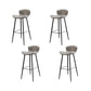 Faux Leather Armless Counter Stool Modern Style Low Back Bar Stool Light Gray 4 Piece Set Clearhalo 'Bar Furniture' 'Bar Stools' 'bar_stools' 'furn' 'furn_bar_stools' 'Furniture' 'Kitchen & Dining Furniture' 7573547