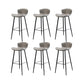 Faux Leather Armless Counter Stool Modern Style Low Back Bar Stool Light Gray 6 Piece Set Clearhalo 'Bar Furniture' 'Bar Stools' 'bar_stools' 'furn' 'furn_bar_stools' 'Furniture' 'Kitchen & Dining Furniture' 7573548