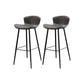 Faux Leather Armless Counter Stool Modern Style Low Back Bar Stool Grey 2 Piece Set Clearhalo 'Bar Furniture' 'Bar Stools' 'bar_stools' 'furn' 'furn_bar_stools' 'Furniture' 'Kitchen & Dining Furniture' 7573551