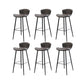 Faux Leather Armless Counter Stool Modern Style Low Back Bar Stool Grey 6 Piece Set Clearhalo 'Bar Furniture' 'Bar Stools' 'bar_stools' 'furn' 'furn_bar_stools' 'Furniture' 'Kitchen & Dining Furniture' 7573553