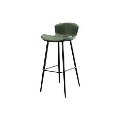 Faux Leather Armless Counter Stool Modern Style Low Back Bar Stool Green 1 Piece Clearhalo 'Bar Furniture' 'Bar Stools' 'bar_stools' 'furn' 'furn_bar_stools' 'Furniture' 'Kitchen & Dining Furniture' 7573555