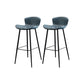 Faux Leather Armless Counter Stool Modern Style Low Back Bar Stool Blue 2 Piece Set Clearhalo 'Bar Furniture' 'Bar Stools' 'bar_stools' 'furn' 'furn_bar_stools' 'Furniture' 'Kitchen & Dining Furniture' 7573561