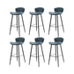 Faux Leather Armless Counter Stool Modern Style Low Back Bar Stool Blue 6 Piece Set Clearhalo 'Bar Furniture' 'Bar Stools' 'bar_stools' 'furn' 'furn_bar_stools' 'Furniture' 'Kitchen & Dining Furniture' 7573563