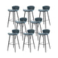 Faux Leather Armless Counter Stool Modern Style Low Back Bar Stool Blue 8 Piece Set Clearhalo 'Bar Furniture' 'Bar Stools' 'bar_stools' 'furn' 'furn_bar_stools' 'Furniture' 'Kitchen & Dining Furniture' 7573564