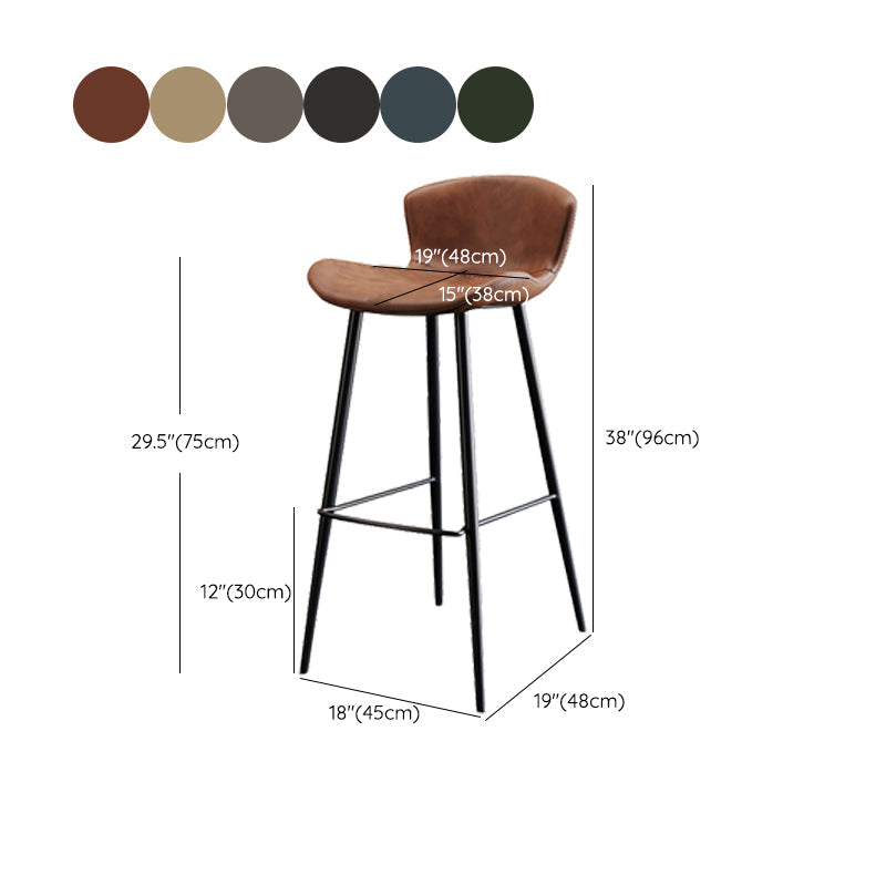Faux Leather Armless Counter Stool Modern Style Low Back Bar Stool Clearhalo 'Bar Furniture' 'Bar Stools' 'bar_stools' 'furn' 'furn_bar_stools' 'Furniture' 'Kitchen & Dining Furniture' 7573566