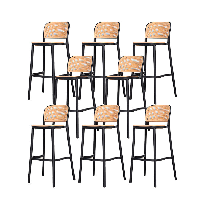 Sgabello da bar impilabile in plastica Sgabelli da bar con schienale moderno per sala da pranzo