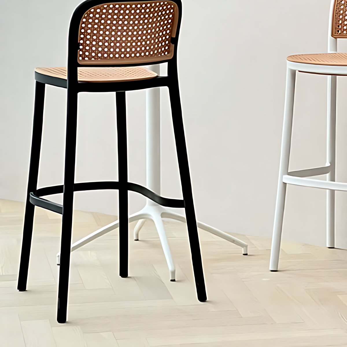 Plastic Stackable Bar Stool Modern Backrest Bar Stools for Dining Room ...