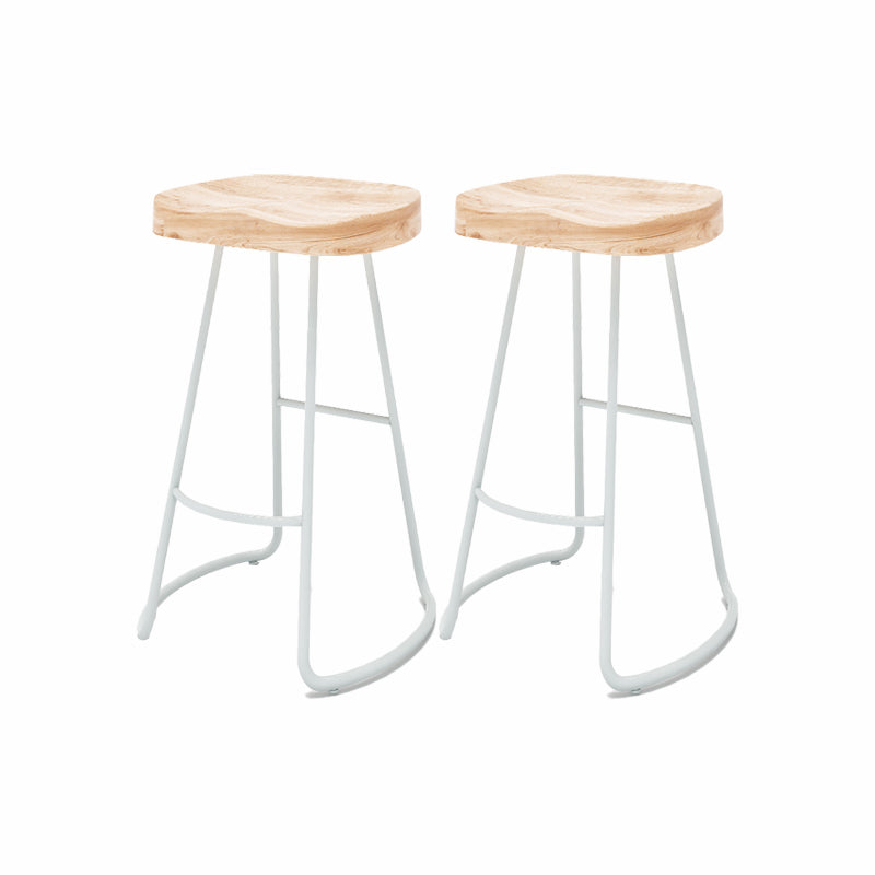 Contoured Seat Bar Stools Metal Dining Stools with Metal Base