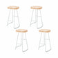Contoured Seat Bar Stools Metal Dining Stools with Metal Base