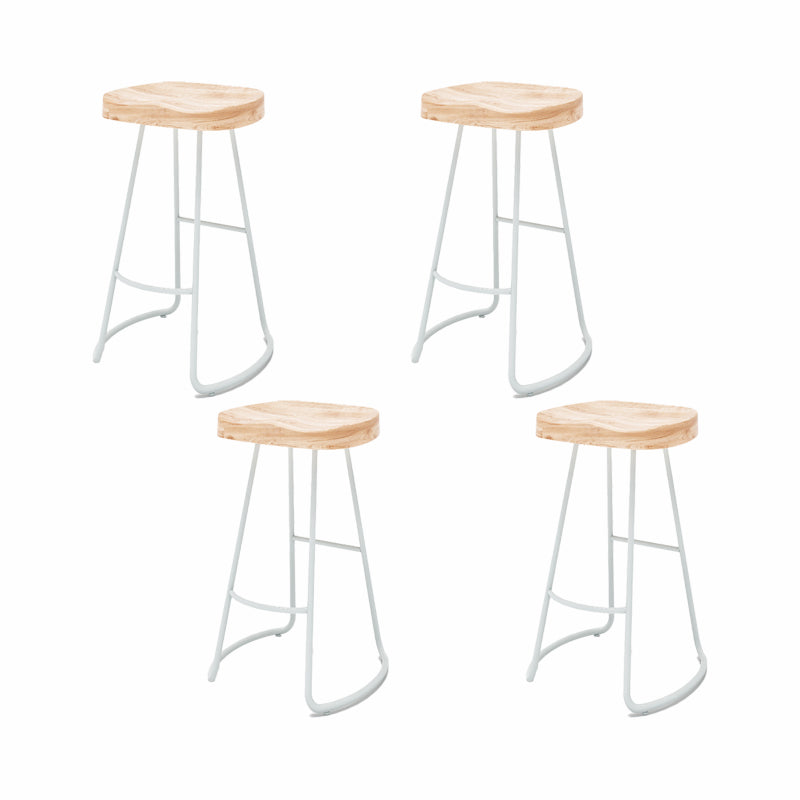 Contoured Seat Bar Stools Metal Dining Stools with Metal Base