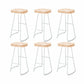 Contoured Seat Bar Stools Metal Dining Stools with Metal Base