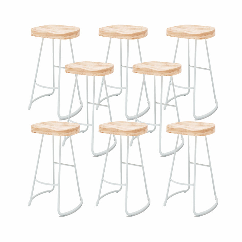 Contoured Seat Bar Stools Metal Dining Stools with Metal Base