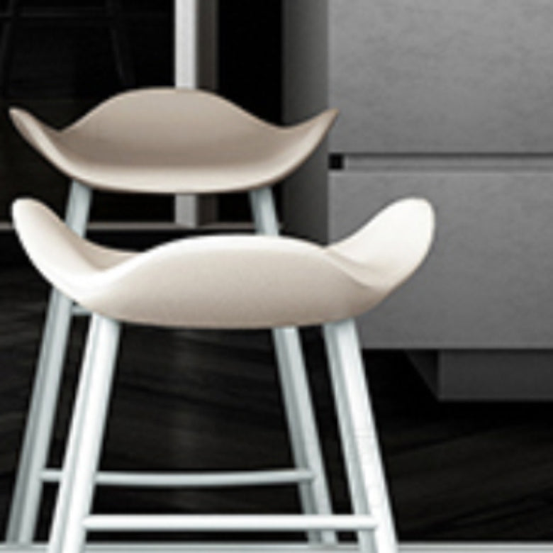 Contoured Seat Bar Stools Metal Dining Stools with Metal Base