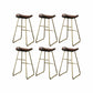 Contoured Seat Bar Stools Metal Dining Stools with Metal Base