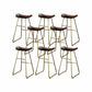 Contoured Seat Bar Stools Metal Dining Stools with Metal Base