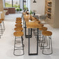 Light Brown Solid Wood Top Bar Table Industrial Metal Base Bistro Table Clearhalo 'Bar Furniture' 'Bar Tables' 'bar_tables' 'furn' 'furn_bar_tables' 'Furniture' 'Kitchen & Dining Furniture' 7573745