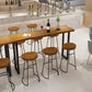 Light Brown Solid Wood Top Bar Table Industrial Metal Base Bistro Table Clearhalo 'Bar Furniture' 'Bar Tables' 'bar_tables' 'furn' 'furn_bar_tables' 'Furniture' 'Kitchen & Dining Furniture' 7573746