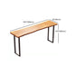 Light Brown Solid Wood Top Bar Table Industrial Metal Base Bistro Table Clearhalo 'Bar Furniture' 'Bar Tables' 'bar_tables' 'furn' 'furn_bar_tables' 'Furniture' 'Kitchen & Dining Furniture' 7573750