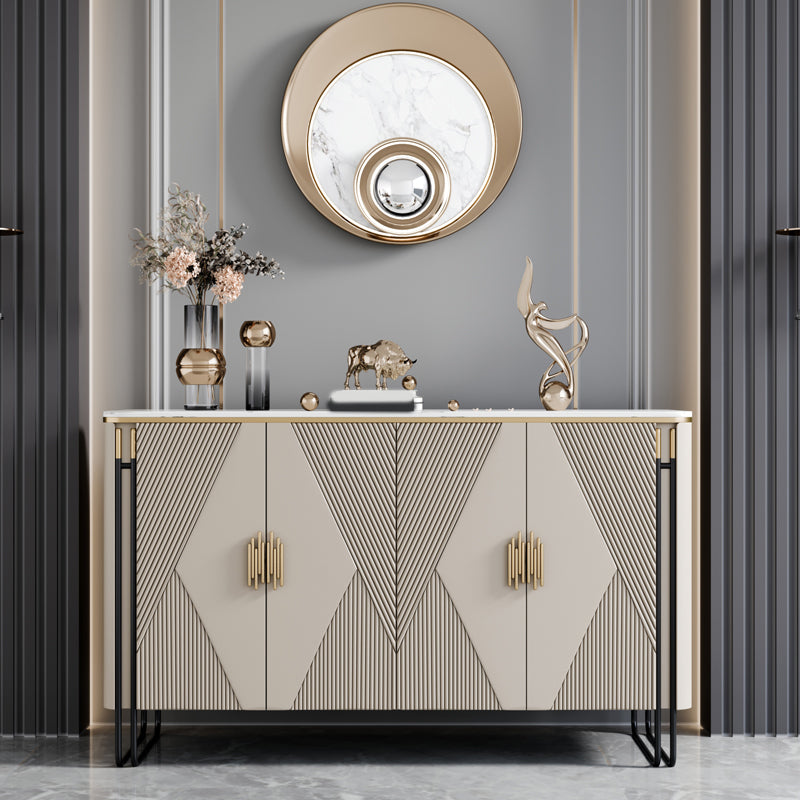 Tavolo a buffet in marmo a buffet glam con porte per sala da pranzo