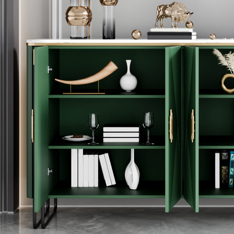 Tavolo a buffet in marmo a buffet glam con porte per sala da pranzo