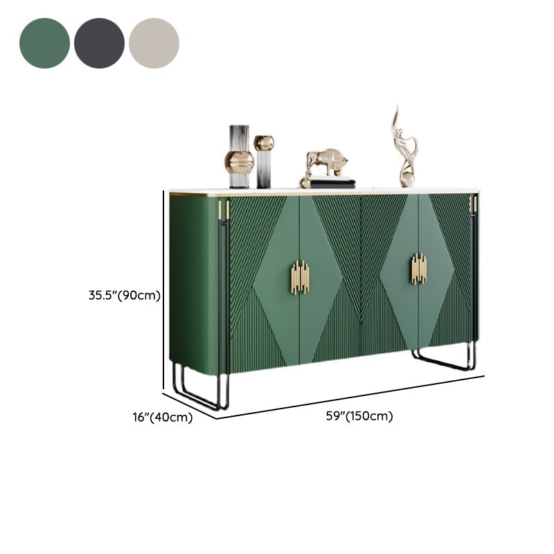 Tavolo a buffet in marmo a buffet glam con porte per sala da pranzo