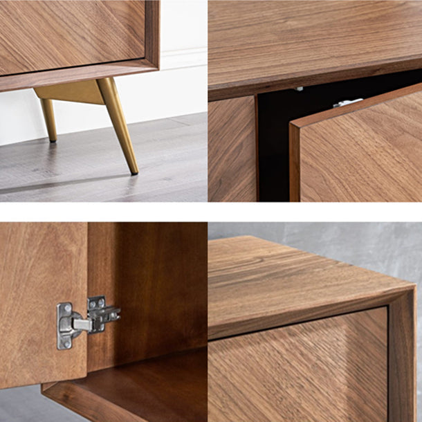 Glam Eiche Dining Buffet Braunes Buffet Tisch mit Türen zum Esszimmer