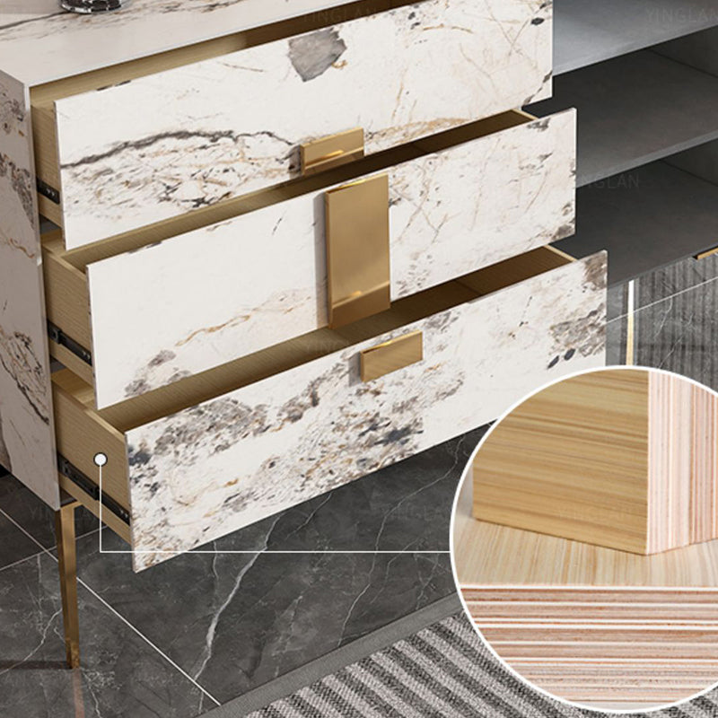 Tavolo da tavolo a buffet glam tavolo di gioia con cassetti per cucina