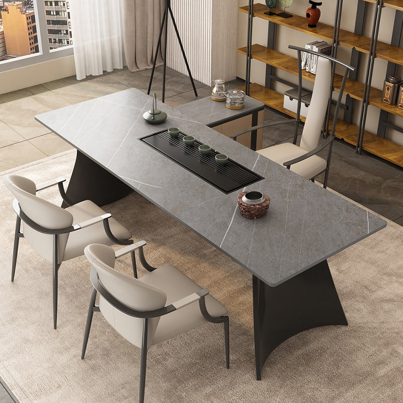 Stainless Steel Frame Dining Arm Chair Leather Upholstered Arm Chair