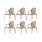 Stainless Steel Frame Dining Arm Chair Leather Upholstered Arm Chair