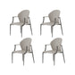 Stainless Steel Frame Dining Arm Chair Leather Upholstered Arm Chair