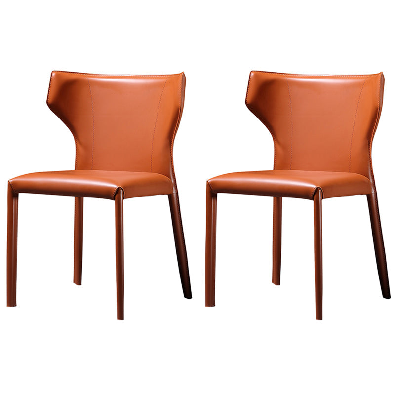 Contemporary Side Chair Wingback Metal Dining Chair for Indoor 2 Piece Set Clearhalo 'Dining Chairs' 'Dining Tables & Seating' 'dining_chair' 'furn' 'furn_dining_chair' 'Furniture' 'Kitchen & Dining Furniture' 7578063