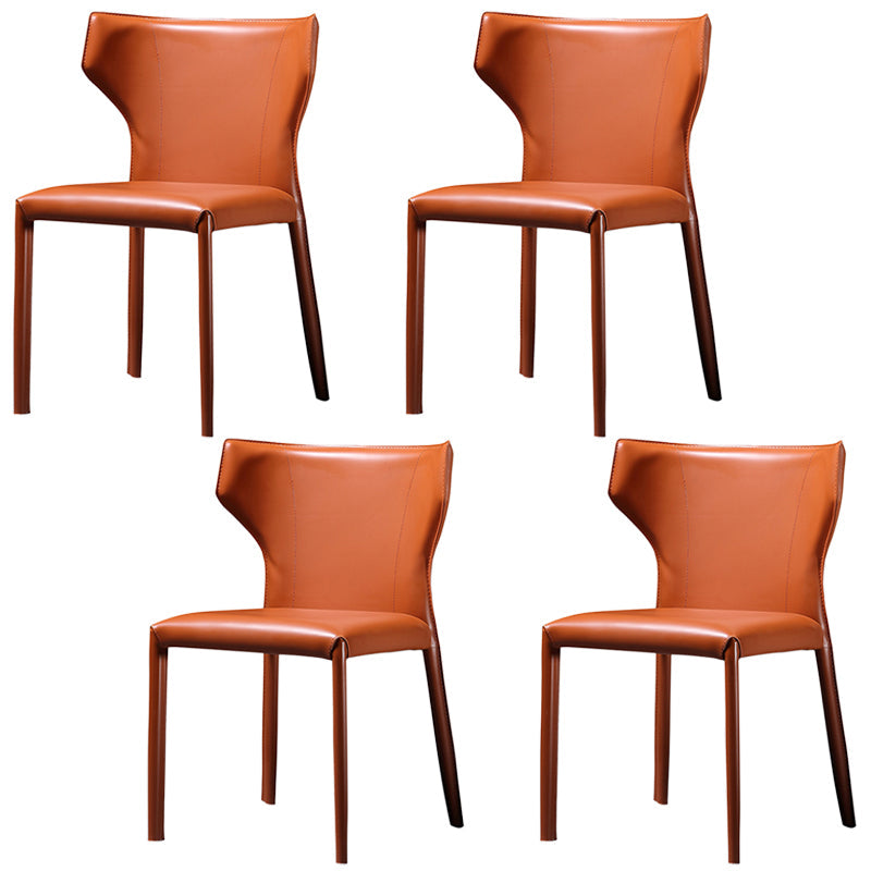 Contemporary Side Chair Wingback Metal Dining Chair for Indoor 4 Piece Set Clearhalo 'Dining Chairs' 'Dining Tables & Seating' 'dining_chair' 'furn' 'furn_dining_chair' 'Furniture' 'Kitchen & Dining Furniture' 7578064