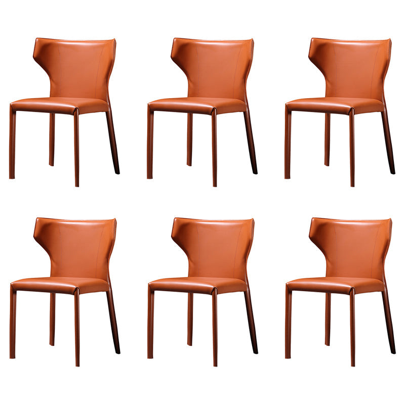 Contemporary Side Chair Wingback Metal Dining Chair for Indoor 6 Piece Set Clearhalo 'Dining Chairs' 'Dining Tables & Seating' 'dining_chair' 'furn' 'furn_dining_chair' 'Furniture' 'Kitchen & Dining Furniture' 7578066