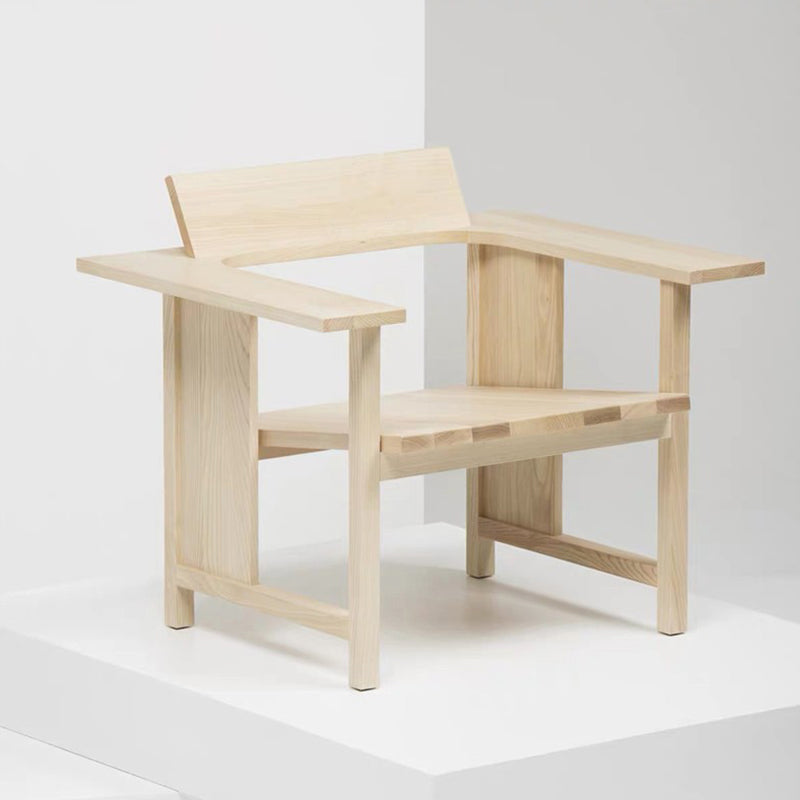 Modern Arm Chair Solid Wood Open Back Guest Chair for Dining Room