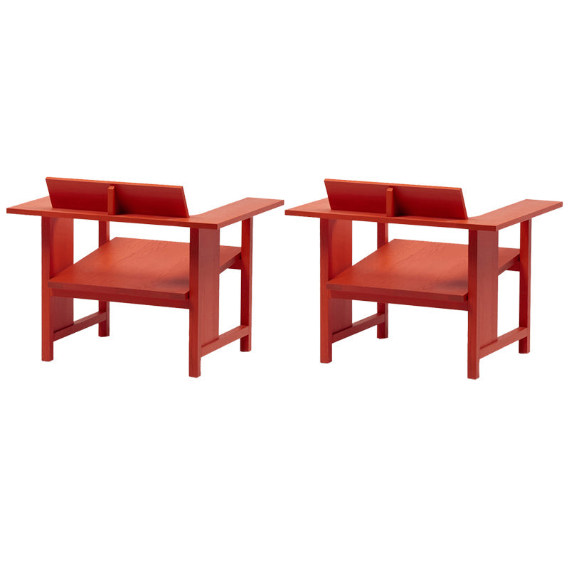 Modern Arm Chair Solid Wood Open Back Guest Chair for Dining Room