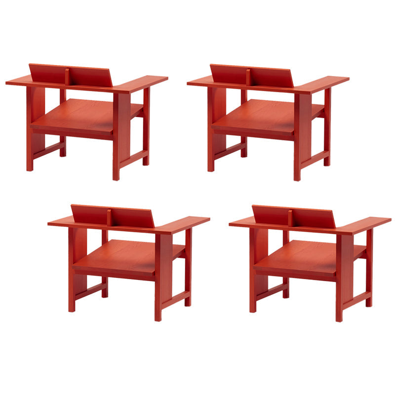 Modern Arm Chair Solid Wood Open Back Guest Chair for Dining Room