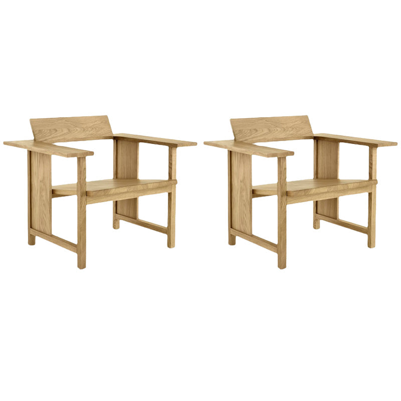 Modern Arm Chair Solid Wood Open Back Guest Chair for Dining Room