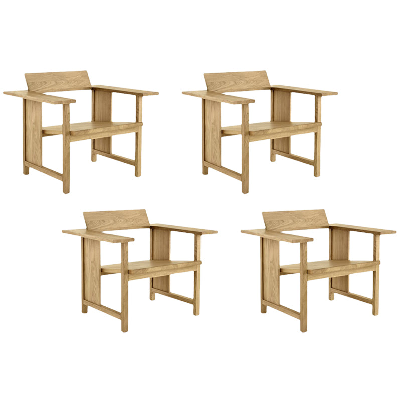 Modern Arm Chair Solid Wood Open Back Guest Chair for Dining Room